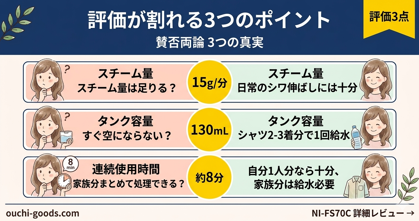 評価が割れる3つのポイント